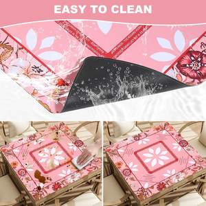 Premium espesado impermeable antideslizante reducción de ruido Mahjong Mat Mahjong <span class=keywords><strong>solitario</strong></span> juegos de mesa y dominó en polvo de melocotón - Product Image 2