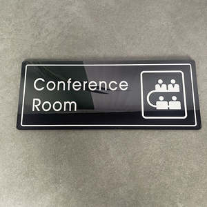 Plaque de porte de salle de conférence de haute qualité, entrepôt américain, livraison rapide, plaque en acrylique avec adhésif, plaque de bureau - Product Image 1