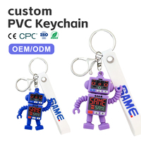 Llavero de PVC Personalizado al por Mayor con Diseño de Dibujos Animados, Impresión UV, Llavero de Goma Suave con Animalitos Adorables, Regalo Promocional, Plástico 3D