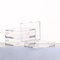 Boîte de rangement carrée vide en plastique transparent pour faux cils, personnalisable avec logo, pour cils en bande de vison – Vente en gros