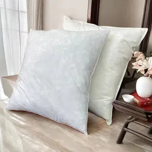 Square Cotton Fabric Throw Pillow Cushion Cover Home Decor Sofa White Feather Duck Pillow