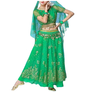 <span class=keywords><strong>Mujer</strong></span> señoras danza del vientre falda India <span class=keywords><strong>Bollywood</strong></span> Halloween <span class=keywords><strong>disfraz</strong></span> gasa falda brillante danza del vientre traje - Product Image 2