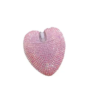 Lover premium hediye seti için en iyi hediye kablosuz pembe kalp şekilli fare