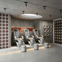 Station de manucure, mobilier de salon de beauté, aménagement complet sur mesure, design intérieur de salon de coiffure, décoration et rénovation de salon de barbier