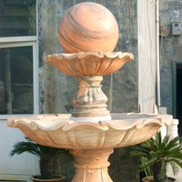 Décoration intérieure ou extérieure de maison pierre naturelle Feng Shui boule rotative noire marbre sphère d'eau fontaine décoration