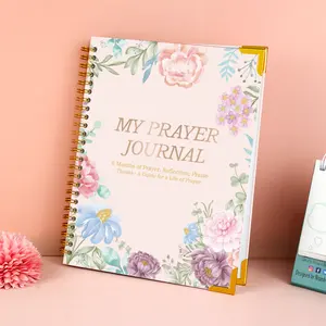 2024 Custom Printing Prayer Journal Gratitude Bible Diary Notebook Manifestation Self Care Reflection Sublimation Planner