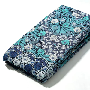 Tissu africain imprimé wax avec broderie florale 3D, matière en dentelle Ankara pour la confection de vêtements féminins - Product Image 6