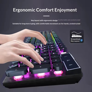 Clavier et souris ergonomiques filaires USB LED silencieux à 104 touches, universels pour PC, ordinateur portable, périphériques de jeu - Product Image 3