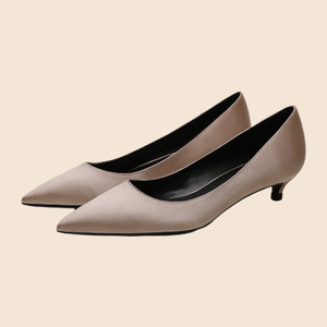 Satin 3cm Super High <strong>Heel</strong> Pumps Pointed <strong>Metal</strong> Steel <strong>Heel</strong> Lightweight Korean Dress <strong>Shoes</strong> for Spring/Summer Shallow Club Plus Size - Product Image 4