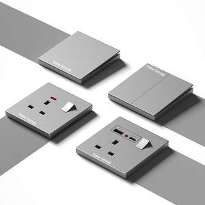 Panel Táctil de PC con Aspecto de Cuero, Accesorios Eléctricos, Enchufe Estándar Británico de 220V 10A, Tomacorriente de Pared, IP27 - Product Image 4