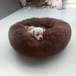 Factory Wholesale Round Plush Pet Bed Sofa Cat Bed Dog Bed Kennel