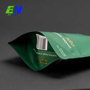 Custom Protein Powder Packaging Kraft Paper Stand up Pouch With Hot Stamp Gold Foil Aroma Barrier Resealable Packaging - Product Image 4