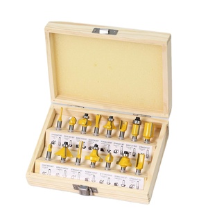 Lot de 15 fraises droites de 1/4 pouce pour défonceuse, pour la découpe du bois et le travail du bois - Product Image 1