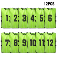 6/12 Maillots de football pour enfants à séchage rapide, dossards numérotés pour l'entraînement sportif des jeunes, gilets de sport 6/12