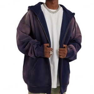 Nueva Sudadera con Capucha y Cremallera para Hombre, Estilo Lavado Ácido, Sudadera Holgada, Ropa Deportiva Esencial - Product Image 5