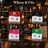 Plaque NFC personnalisée en acrylique étanche avec code QR et support adhésif pour affichage de commentaires – Idéale pour cafés, salons de beauté et cartes de membre