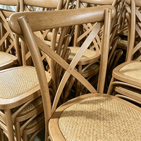 Chaises de restaurant en bois à dossier croisé, design moderne, chaise en bois massif pour mariage, événement, fête, vente en gros