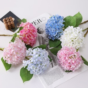 Ramo de Flores Artificiales de Hortensia Princesa de Lujo, Blanco, Rosa y Azul, Impresión 3D en Plástico y Seda, Decoración Floral para el Hogar - Product Image 2
