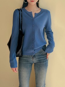 Cardigan tricoté vintage de style coréen pour femmes <span class=keywords><strong>pull</strong></span> simple boutonnage 2024 printemps haut superposé style vieil argent tricoté - Product Image 5