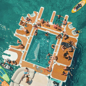 Gota puntada PVC isla flotante inflable Mesa flotante sofá muelle plataforma agua salón balsa inflable Aqua Fun Banas <span class=keywords><strong>barco</strong></span> - Product Image 5