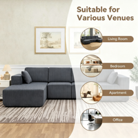 Canapé modulaire en forme de L VANBOW, compressé sous vide, avec chaise longue pour salon et appartement
