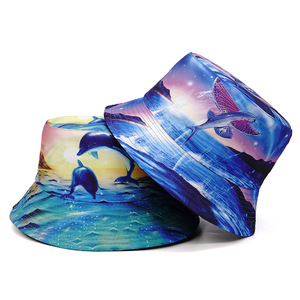 New Phong Cách Mùa Hè Mũ Đôi Bên Đảo Ngược Ngư Dân Mũ Bay Cá In Ấn Vị Trí Phim Hoạt Hình Cá Heo Mô Hình Xô <span class=keywords><strong>Hat</strong></span> - Product Image 2