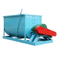 Mélangeur horizontal à vis hélicoïdale en acier au carbone haute efficacité pour engrais, produits chimiques et aliments, avec moteur et roulement