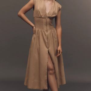 Robe midi zippée sur le devant pour l'été, luxueuse et élégante, en spandex, pour les occasions formelles et les fêtes, avec volants, taille 6XL, pour le travail et les occasions d'automne - Product Image 1