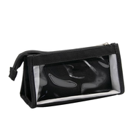 Étui à crayons transparent mignon en PVC avec fermeture éclair pour le rangement des crayons, étui portable pour fournitures de bureau pour adultes