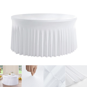 Mantel Spandex Circle Fitted Tischdecke für runde Tische Spandex Tischdecke 6FT Stretch Tischdecken Abdeckung rund mit elastischen - Product Image 4
