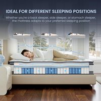 Matelas hybride Euro Top à ressorts, mousse confortable, latex naturel, souplesse moyenne, respirant, orthopédique, compressé sous vide, enroulé en boîte pour lit