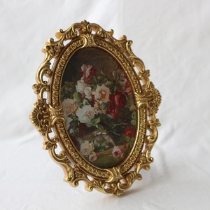 Bán Buôn Vàng Retro Pháp American Hình Bầu Dục Khắc Nhựa Hình Ảnh Khung Đồ Trang Trí Điêu Khắc Mô Hình Bảng Treo Tường Trang Trí - Product Image 4