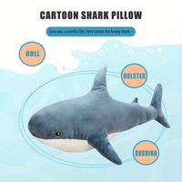 Poupée requin mignon en peluche longue jeter oreiller poupée cadeau d'anniversaire coussin requin en peluche
