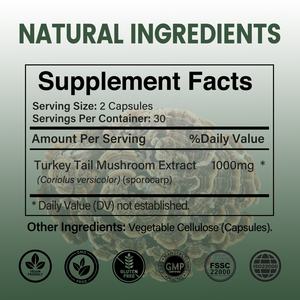 OEM ODM Venda Quente Suplementos Herbal Coriolus Versicolor Extrato Turquia Cauda Cogumelo Cápsulas - Product Image 3