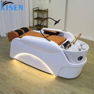 Kisen Fauteuil de lavage de luxe haut de gamme, confortable et portable, avec massage électrique automatique et bac à shampoing, pour salon de coiffure et usage en salle de sport - Product Image 1