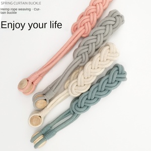 Magnetic <strong>Curtain</strong> <strong>Grey</strong> Holdbacks Simple Tied Rope <strong>Curtain</strong> <strong>Tie</strong> <strong>Backs</strong> for Window <strong>Curtain</strong> Decoration - Product Image 2