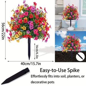 Bouquet de fleurs artificielles violettes Wen Hope 30cm-100cm en plastique pour la décoration de jardin et de maison - Product Image 4