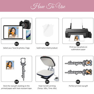 Bâtons de roses en acrylique MDF vierges pour sublimation, imprimables sur une face, pour cadeaux floraux personnalisés avec photo, pour l'amour et les célébrations (vente en gros) - Product Image 6