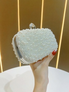 2026 Women Evening <strong>Handbags</strong> Noble Beaded Clutch Purse Wedding Party Chain Purses <strong>Small</strong> Purse Elegant <strong>White</strong> Pearl Party <strong>Handbags</strong> - Product Image 5