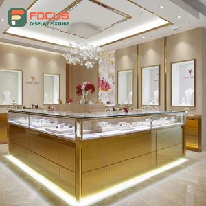 Luxury Jewelry Store Interior Display Wood <b>Frame</b> Brand Store Display Cabinet - Product Image 5