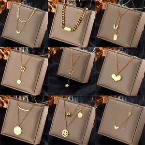 Collana in acciaio inossidabile senza appannamento a forma di lunga catena popolare amore <span class=keywords><strong>e</strong></span> lettere - Product Image 2