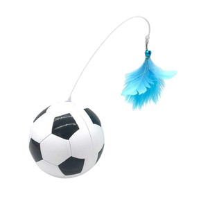 <b>Cat</b> Soccer Ball Treat Dispensing <b>Interactive</b> <b>Toy</b> With Feathers For <b>Cats</b> Self-Entertainment Playtime Fun - Product Image 3