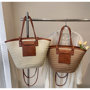 New Trend <b>Large</b> Capacity One-shoulder Straw Bag Women's Woven Tote Bag Versatile Seaside Vacation Beach Bag Tanjing - Product Image 1