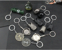 Porte-clés en métal de haute qualité, pour jeu en forme de poêle au poulet, arme à feu, porte-clés en alliage de Zinc