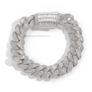 Hip Hop Bracelet 15mm Mixed Set T Square Zircon <b>Cuban</b> <b>Chain</b> Men's Bracelet Tanjing Fashion Lijing Necklace - Product Image 2