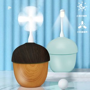 Máy Khuếch Tán Độ Ẩm Mới Đèn LED Thay Đổi Bảy Màu Đèn Ngủ Nút Cảm Ứng Quạt Làm Mát Không Khí Mini Quạt Làm Ẩm Cho Phòng Ngủ - Product Image 5