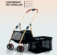 Léger pliable à quatre roues écologique Oxford tissu Pet poussette chat chien transporteur détachable Cage Portable Pet