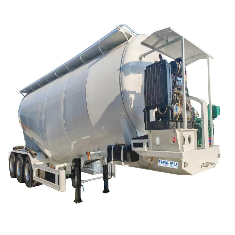 45CBM Cylindrique V Transport Poudre sèche Réservoir de ciment en vrac Semi Remorque Ciment Carrier