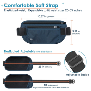 Marsupio a tracolla RFID con <span class=keywords><strong>cintura</strong></span> porta soldi nascosta, sottile, antifurto, da viaggio, porta passaporto, marsupio regolabile - Product Image 5