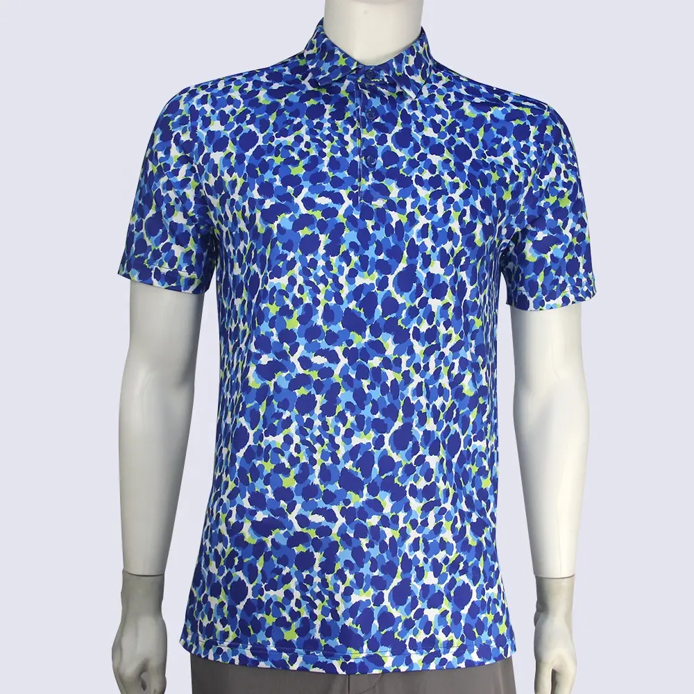2023 March Expo Custom OEM Logo High Quality Sublimation Print Golf Polo T Shirts For Men